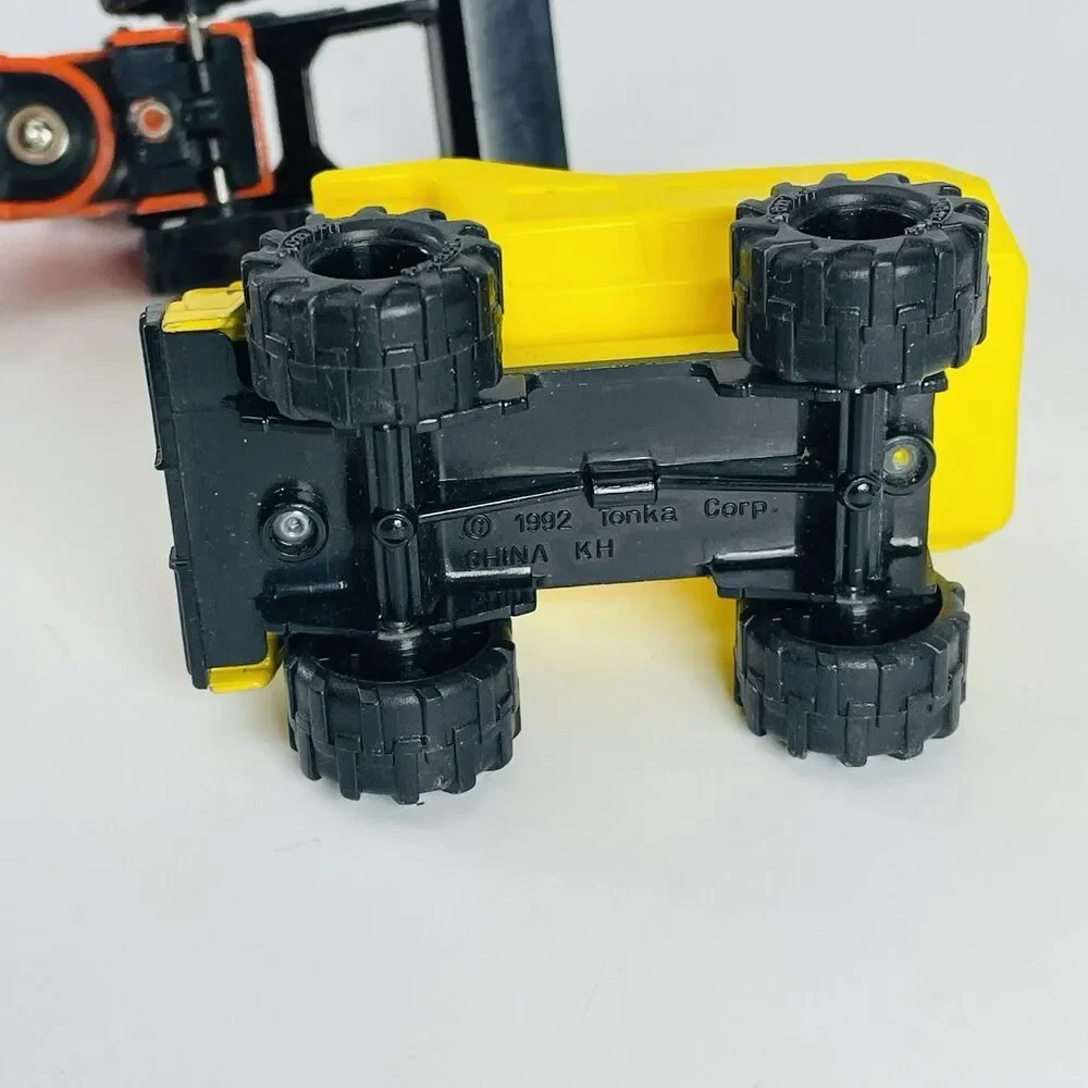 Lot of 3 Vtg Tonka Construction Vehicles 1992 Yellow Dump Trucks & Orange Load